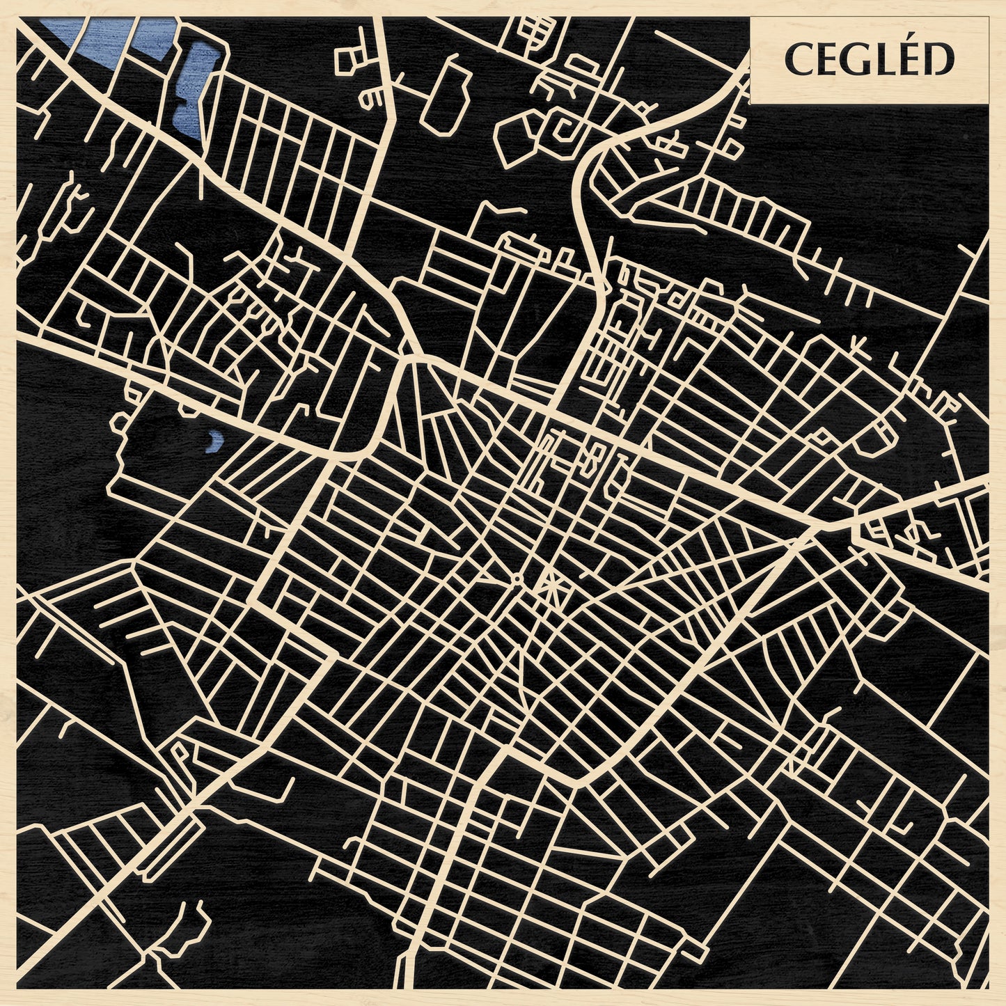 Cegléd 3D city map wall decoration
