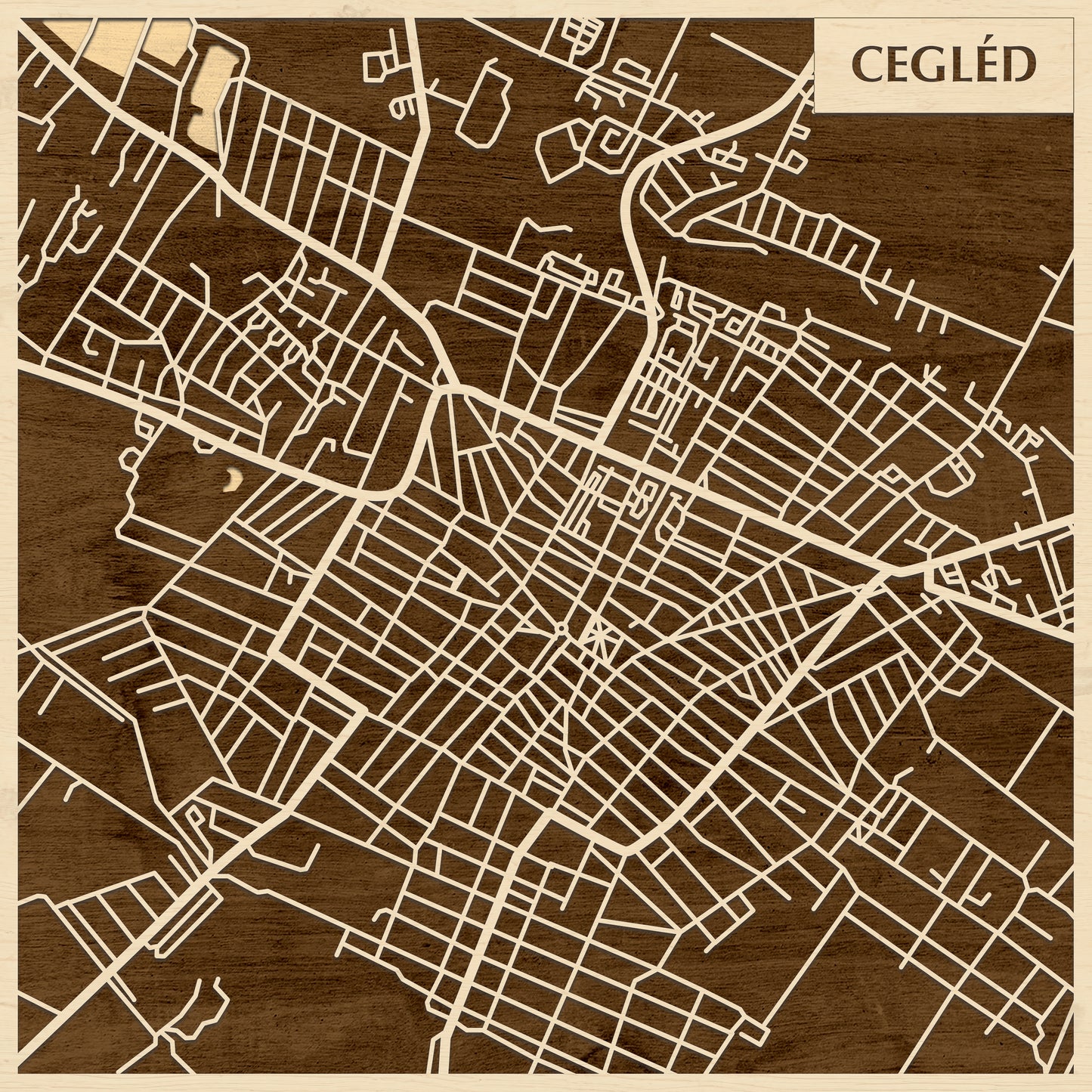 Cegléd 3D city map wall decoration