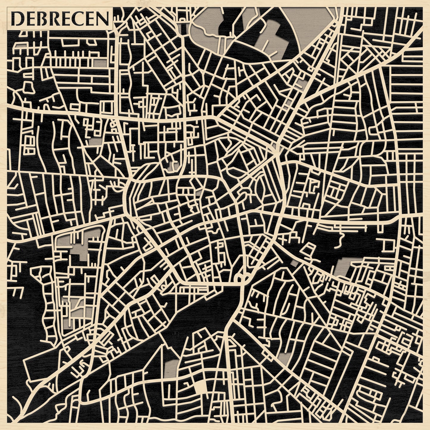 Debrecen 3D city map wall decoration
