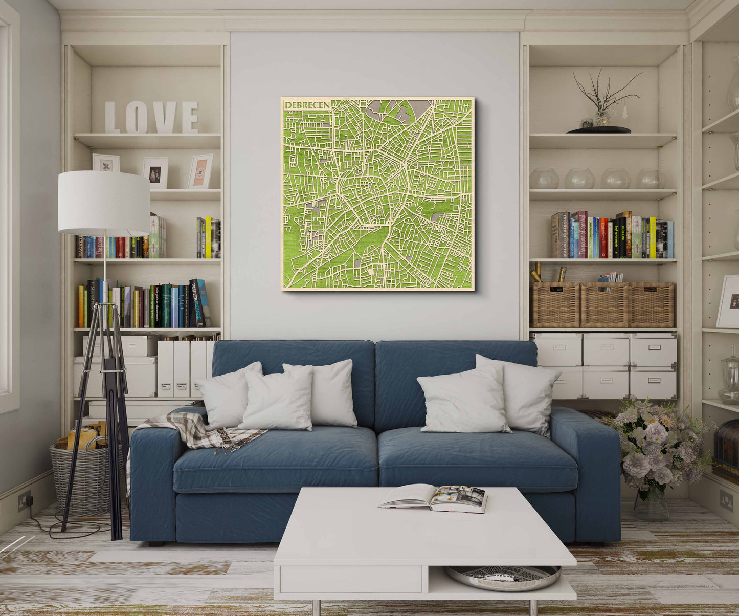 Debrecen 3D city map wall decoration