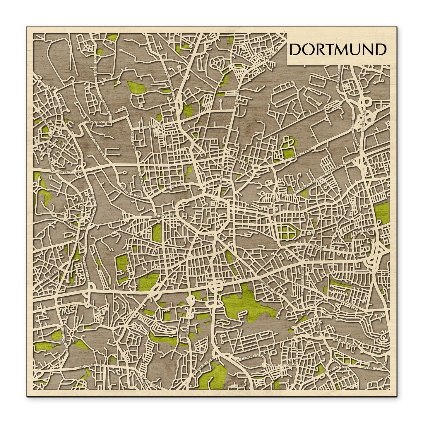 Dortmund 3D city map wall decoration