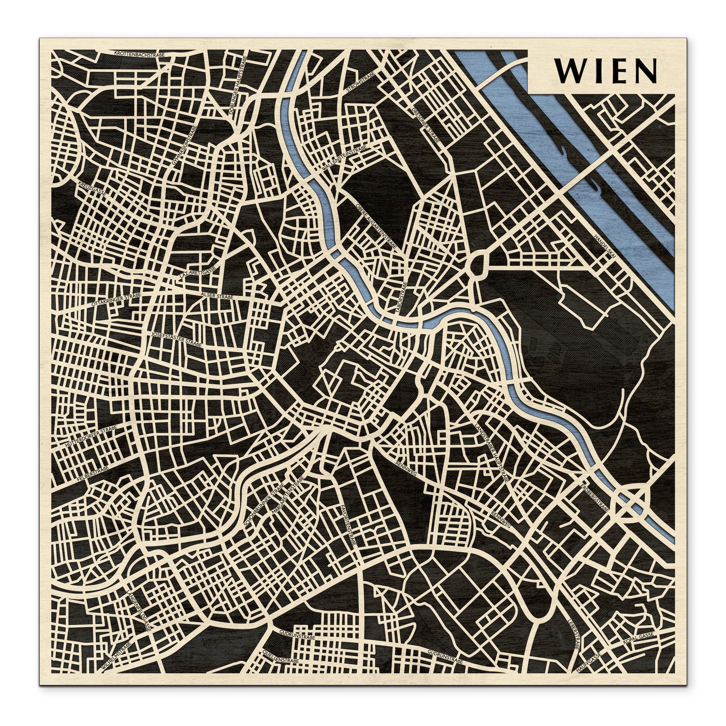 Vienna wooden 3D city map