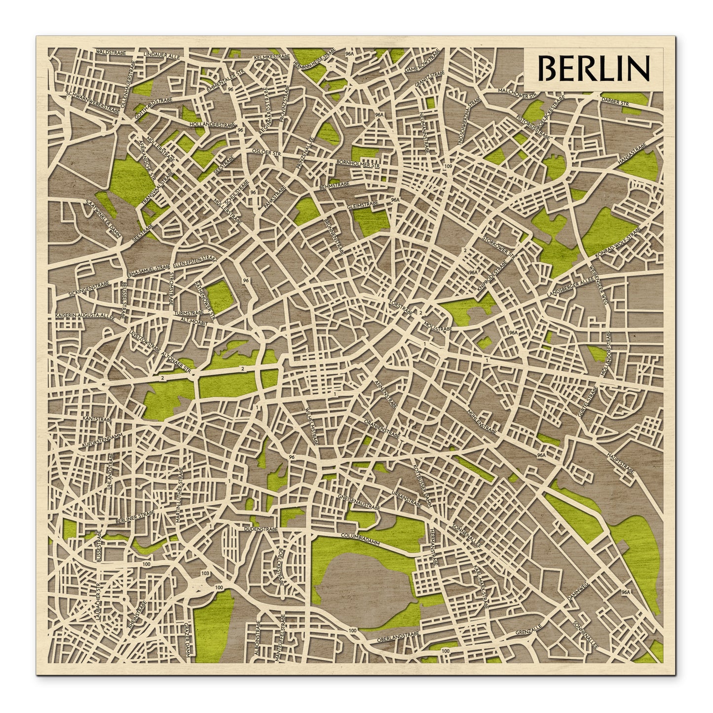 Berlin 3D várostérkép fali dekoráció