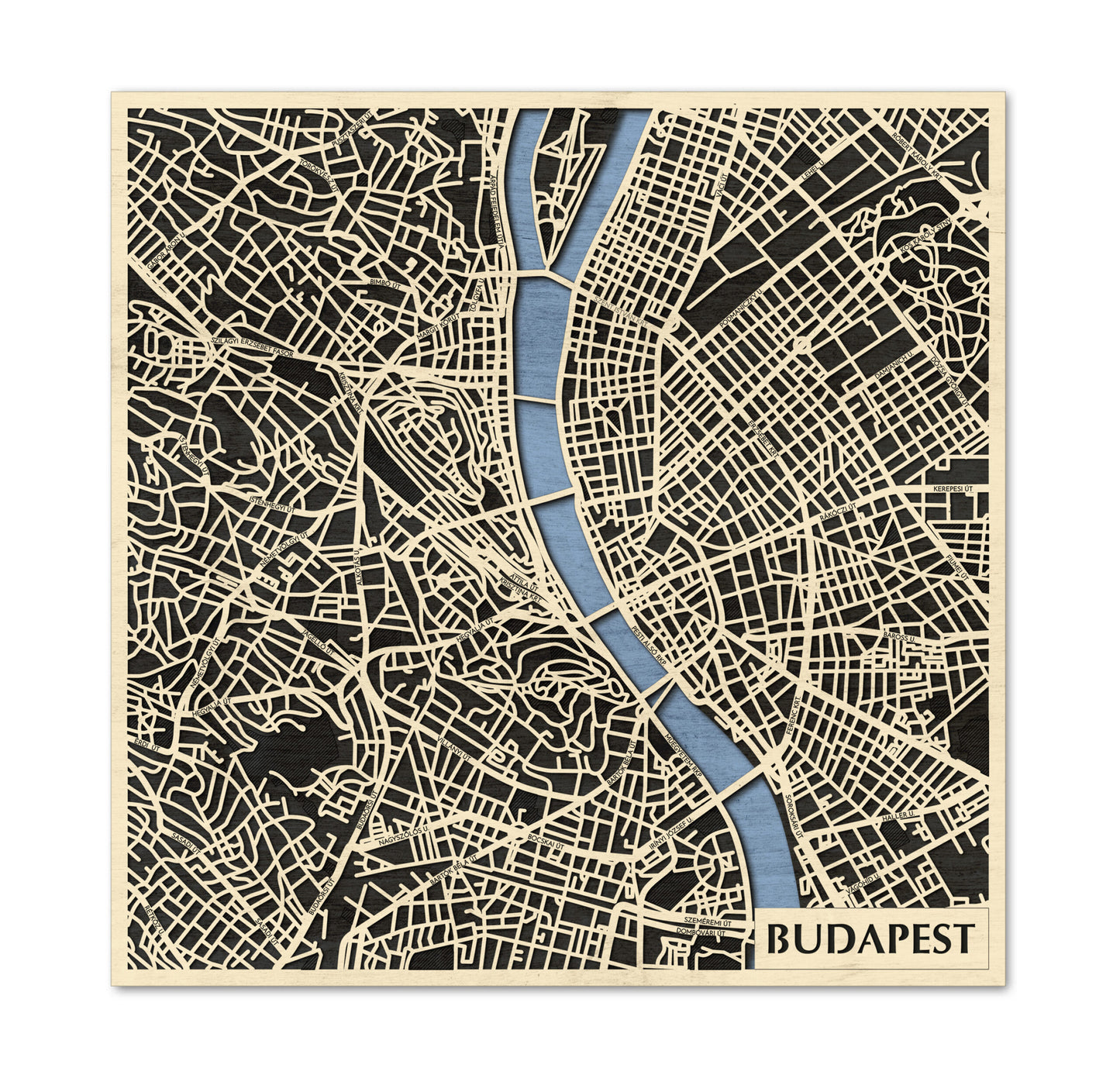 Budapest wooden 3D city map