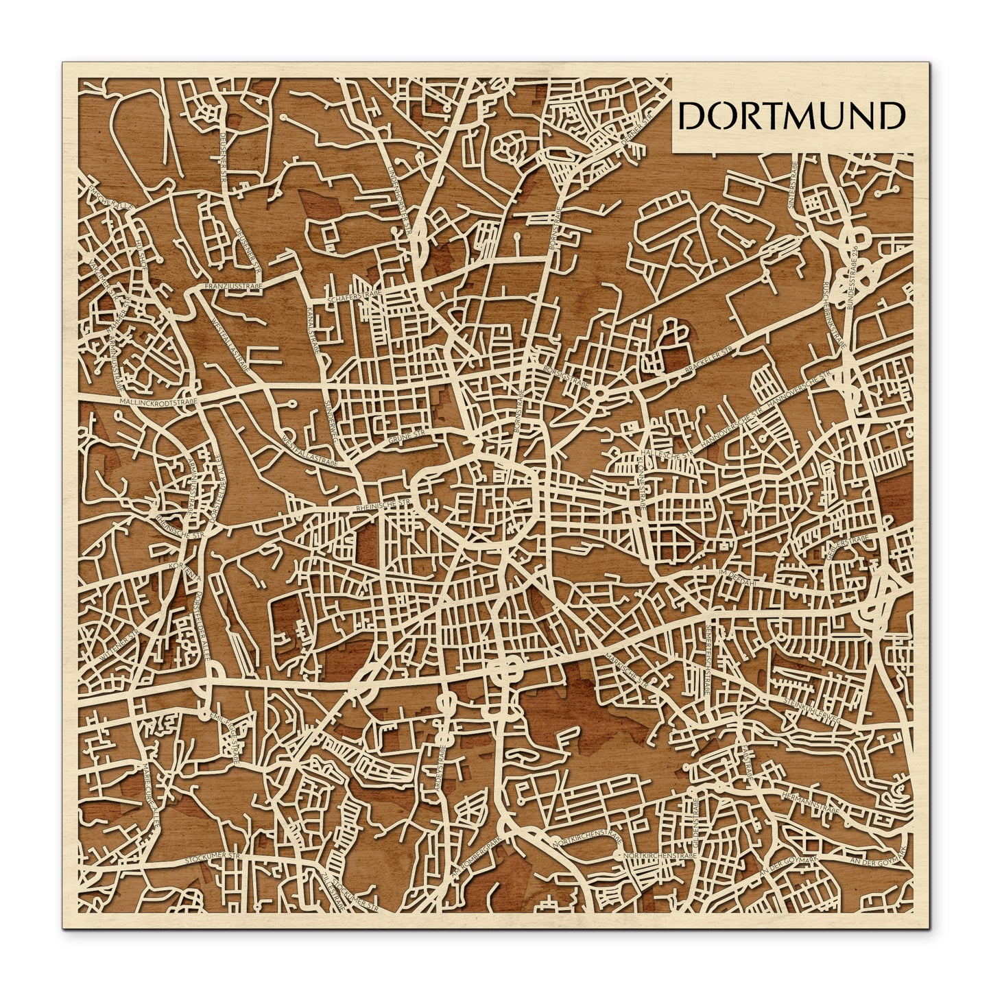 Dortmund 3D city map wall decoration