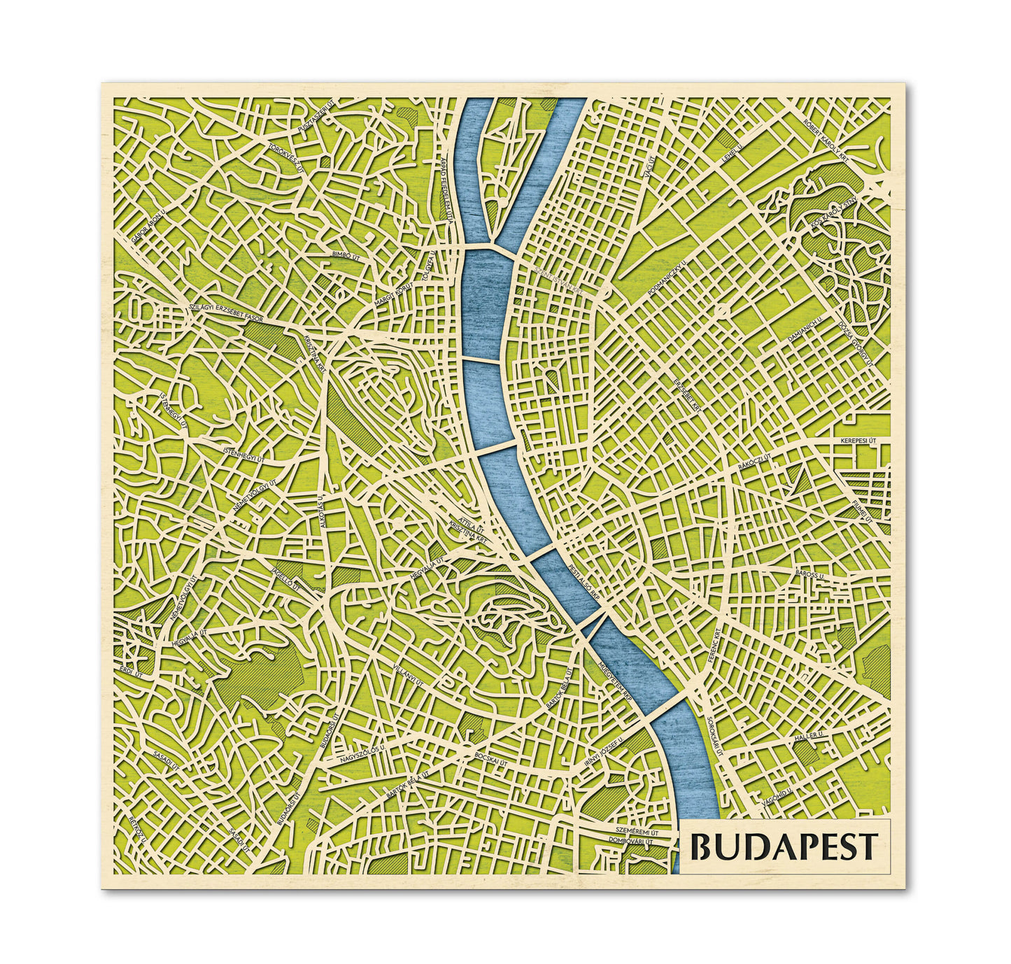 Budapest wooden 3D city map