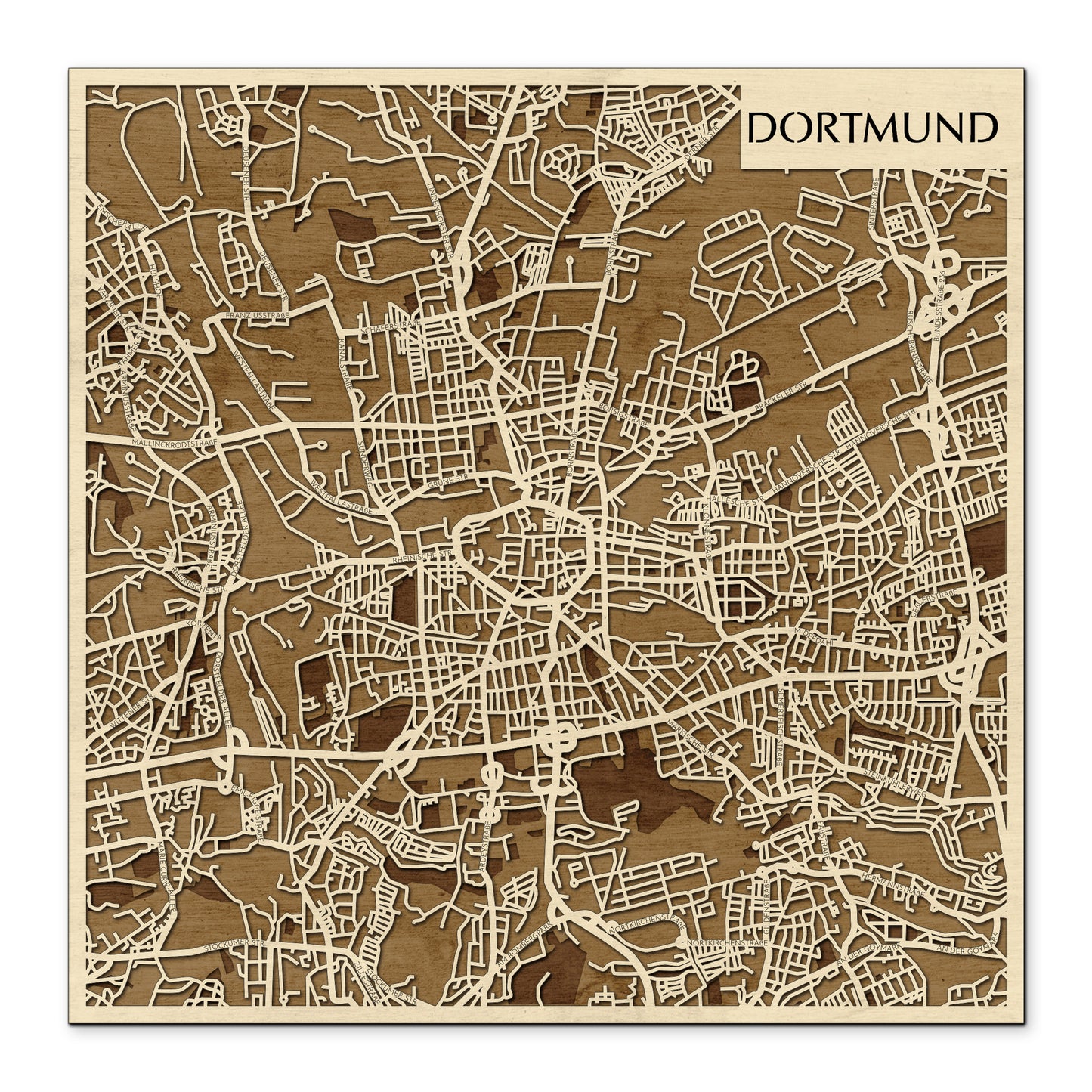 Dortmund 3D city map wall decoration