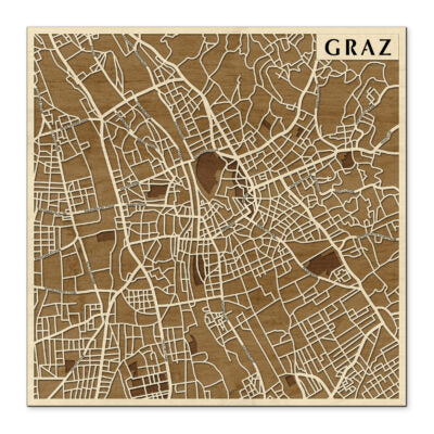 Graz 3D city map wall decoration