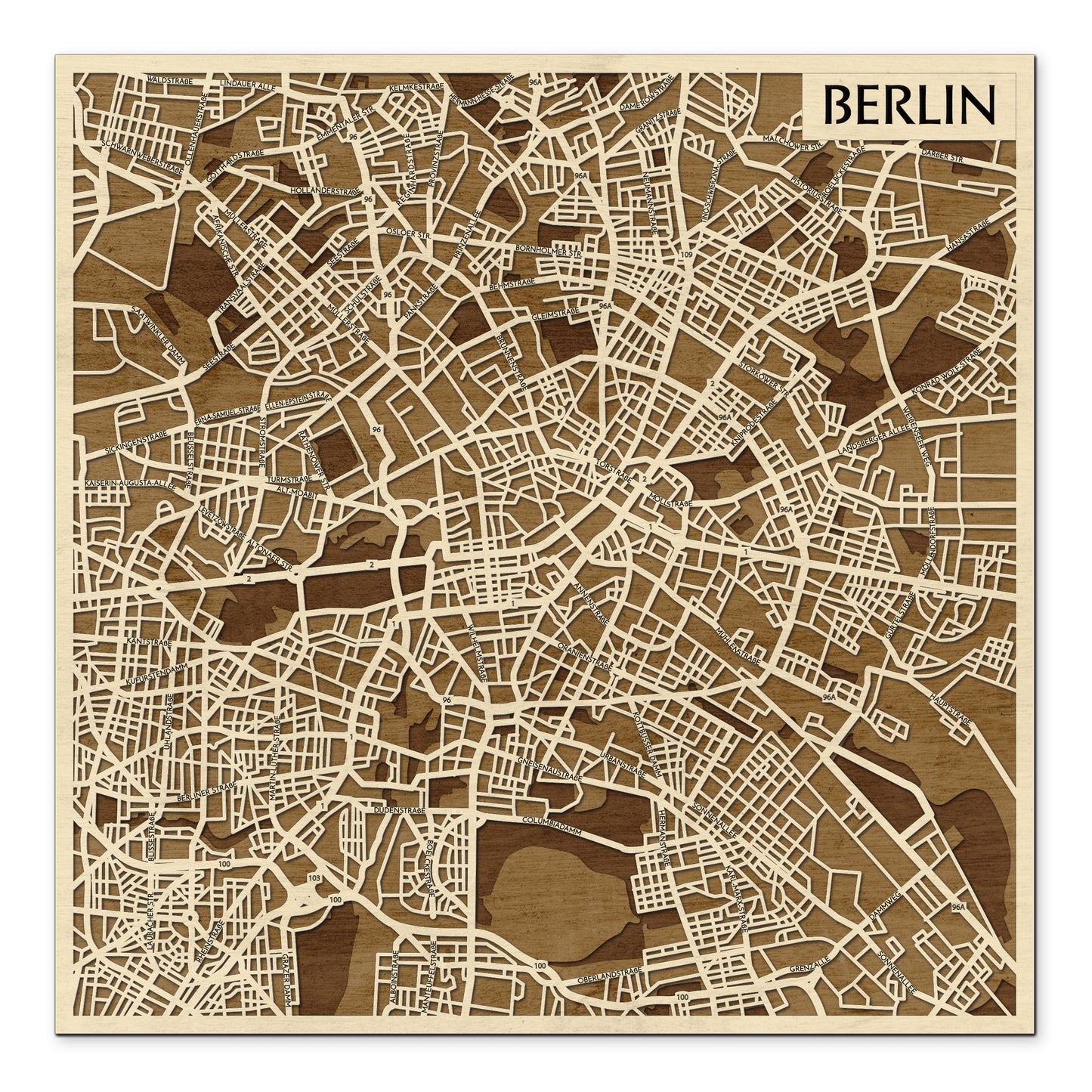 Berlin 3D várostérkép fali dekoráció