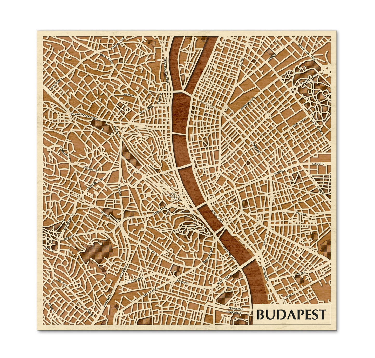 Budapest wooden 3D city map