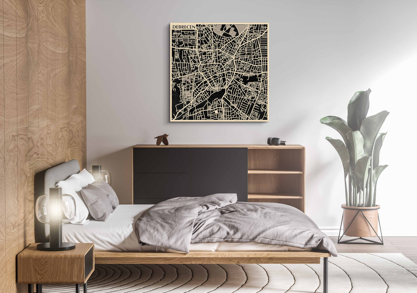 Debrecen 3D city map wall decoration