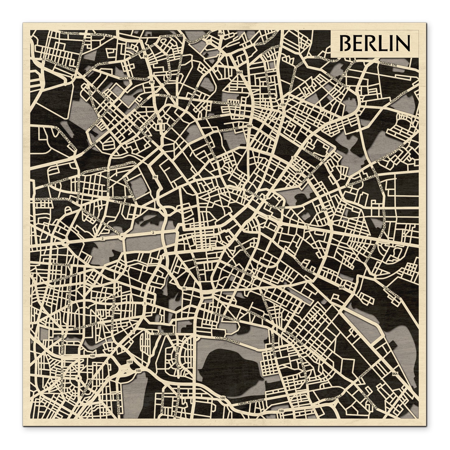 Berlin 3D várostérkép fali dekoráció