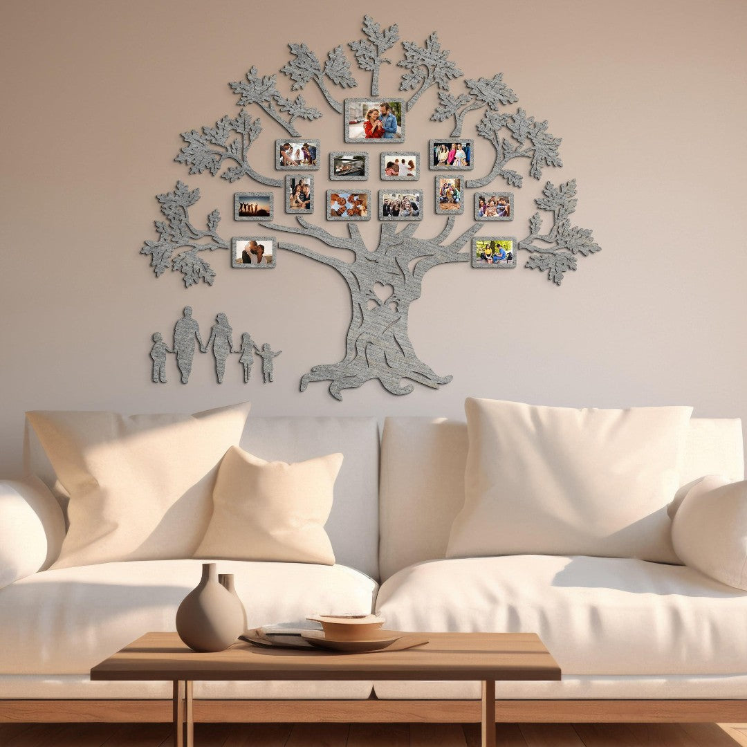 3D Wanddekoration | Birkenstammbaum mit Bilderrahmen