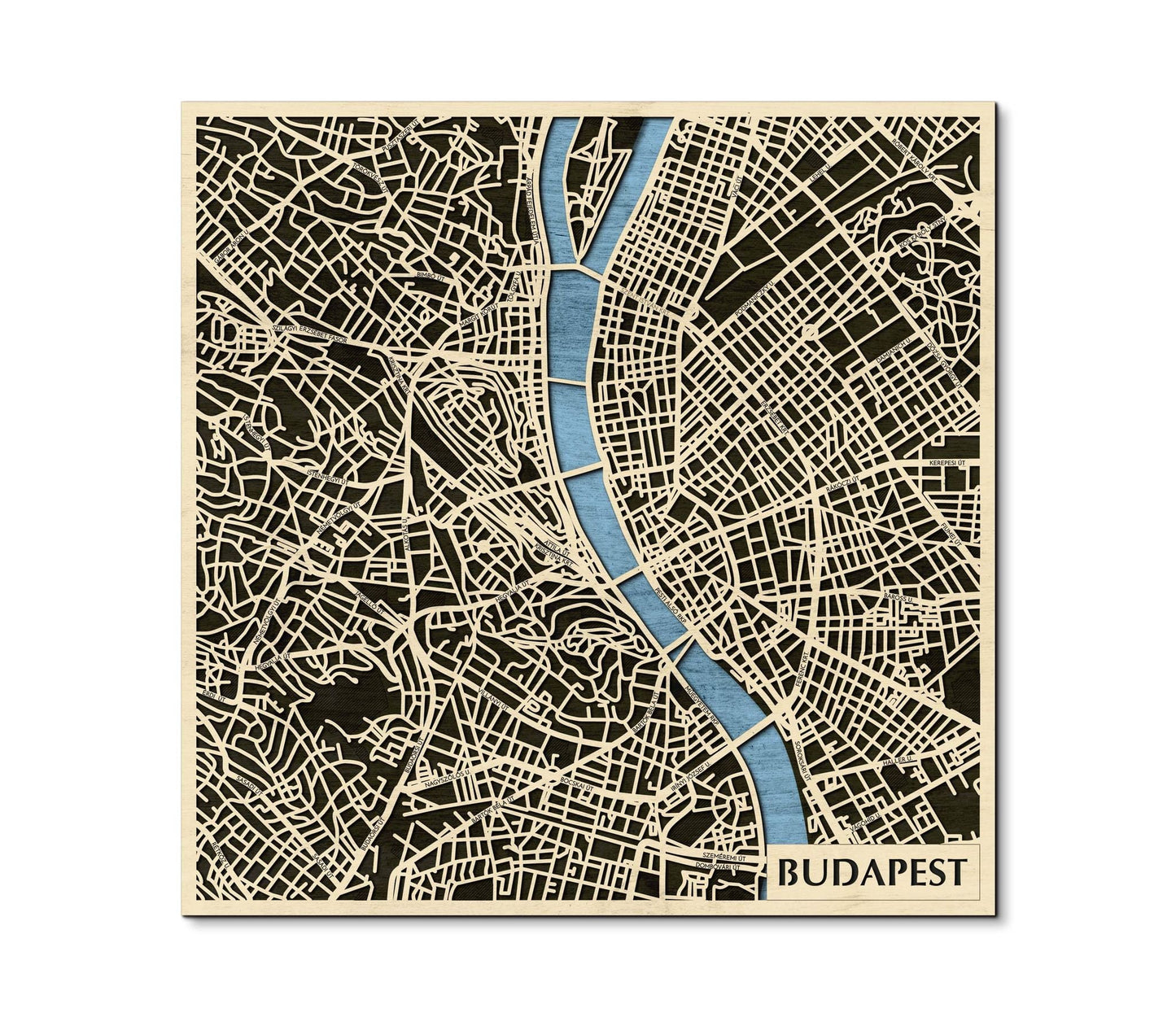 Budapest wooden 3D city map