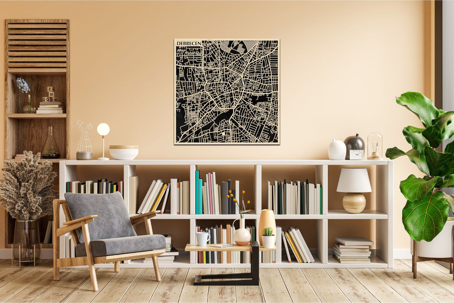 Debrecen 3D city map wall decoration