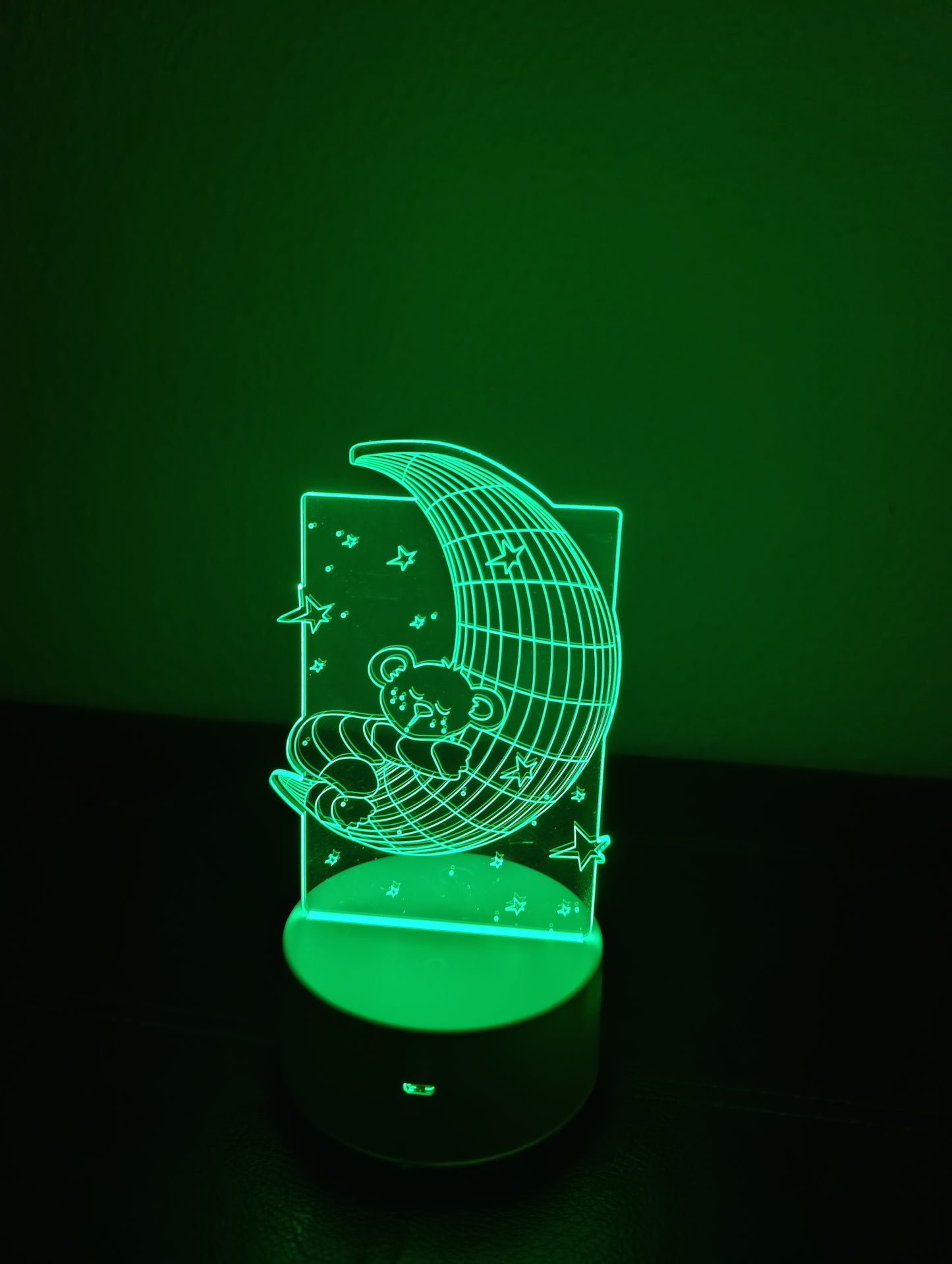 3D Mackó Holdon lámpa
