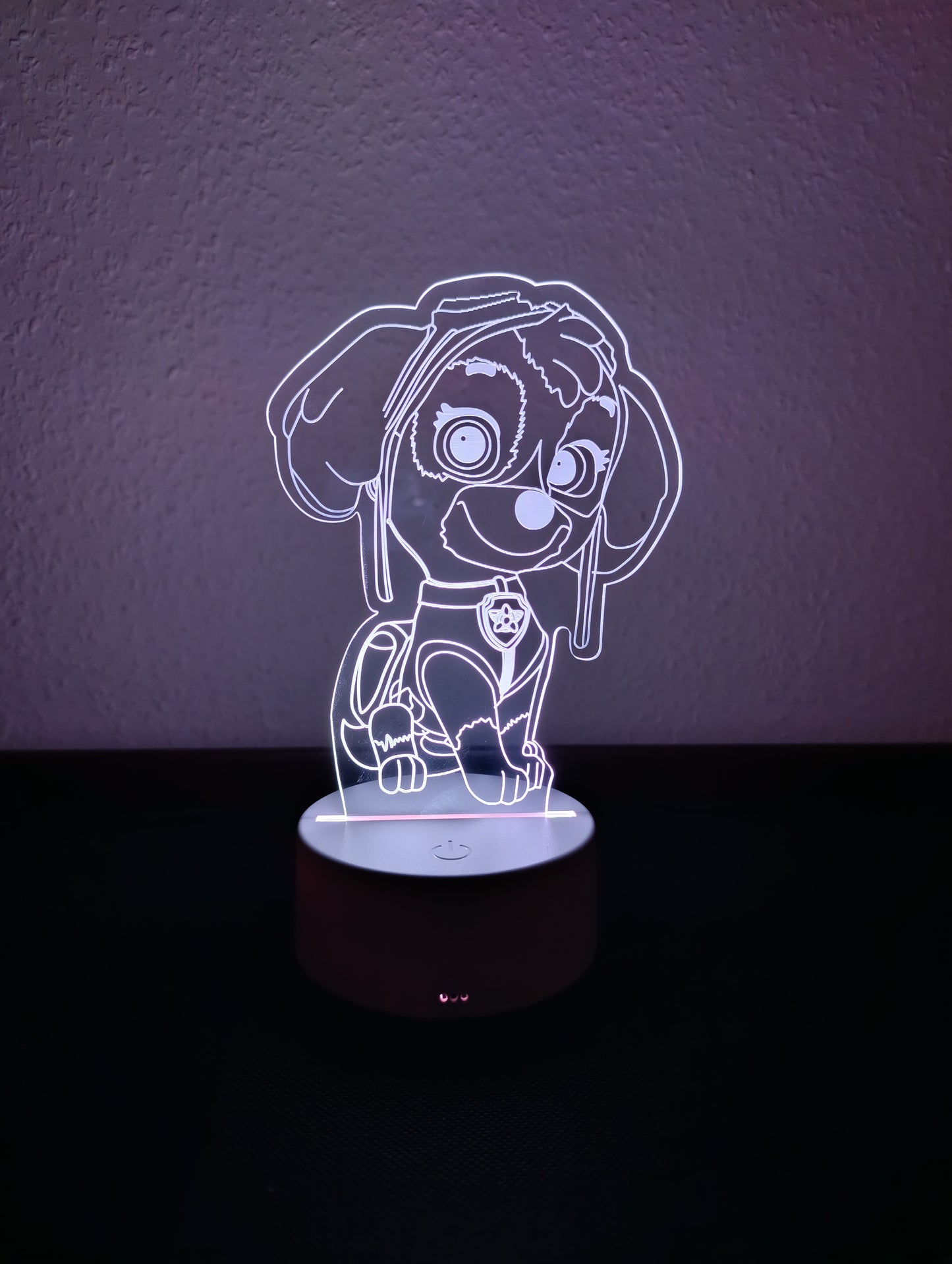 3D LED Lámpa – Mancs Őrjárat Skye