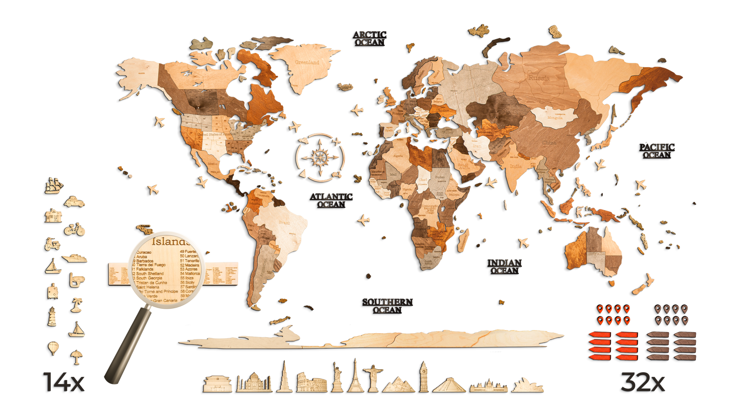 3D Wandpuzzle | Weltkarte Extra