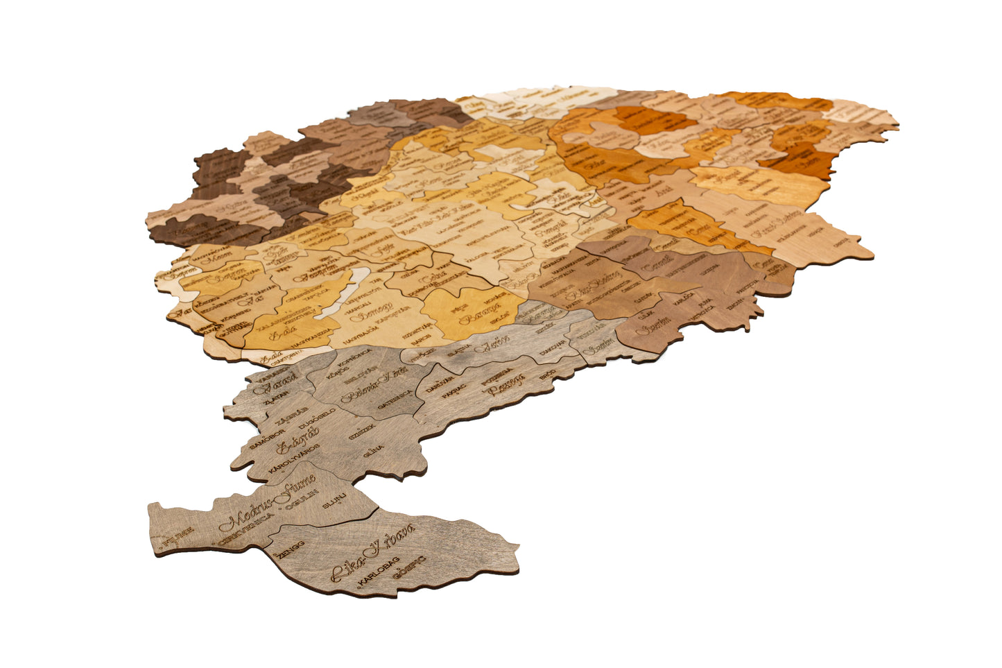 3D Fali Puzzle | Színes Nagy-Magyarország Területe Országonként