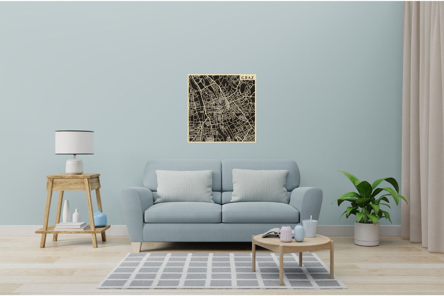 Graz 3D city map wall decoration