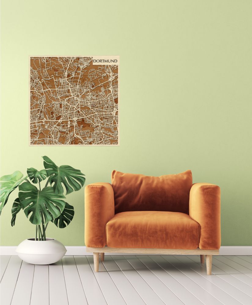 Dortmund 3D city map wall decoration