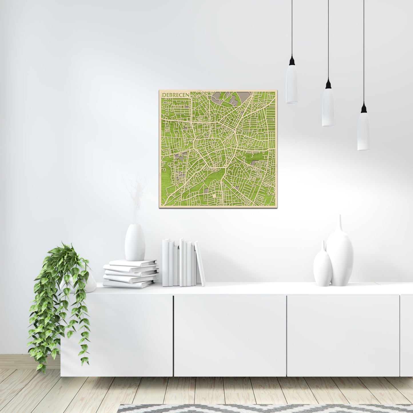 Debrecen 3D city map wall decoration