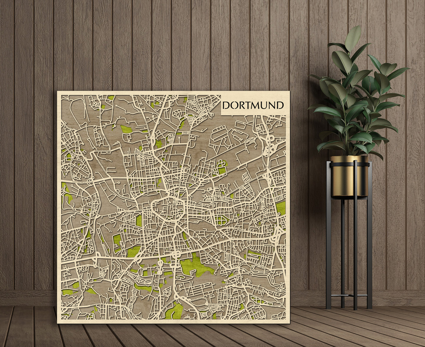 Dortmund 3D city map wall decoration