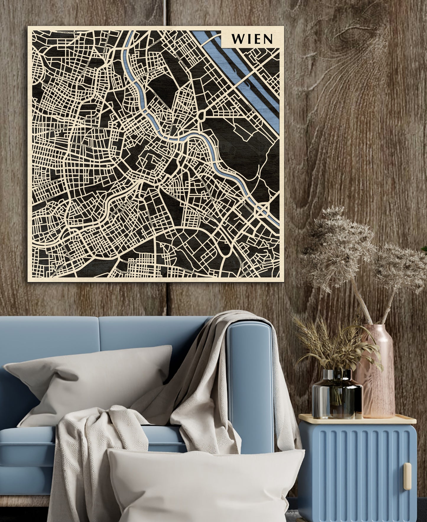 Vienna wooden 3D city map