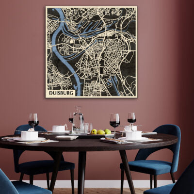 Duisburg 3D city map wall decoration