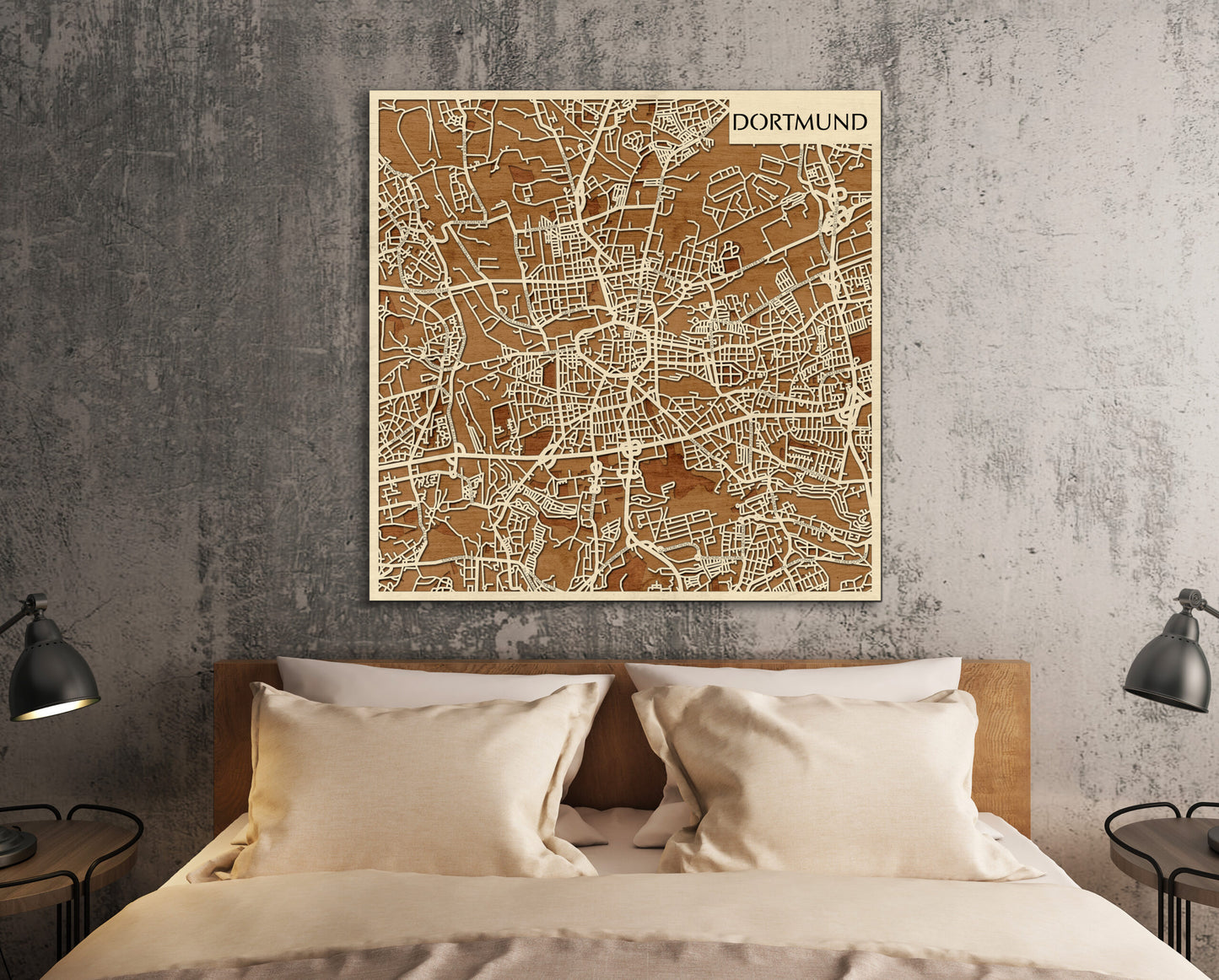 Dortmund 3D city map wall decoration