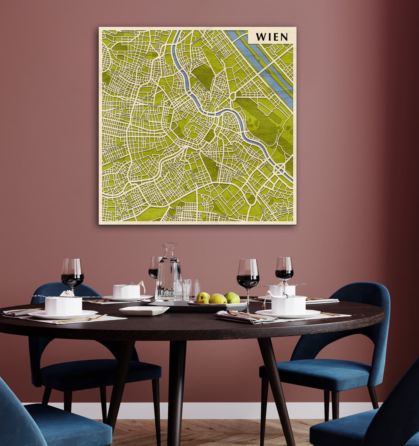 Vienna wooden 3D city map