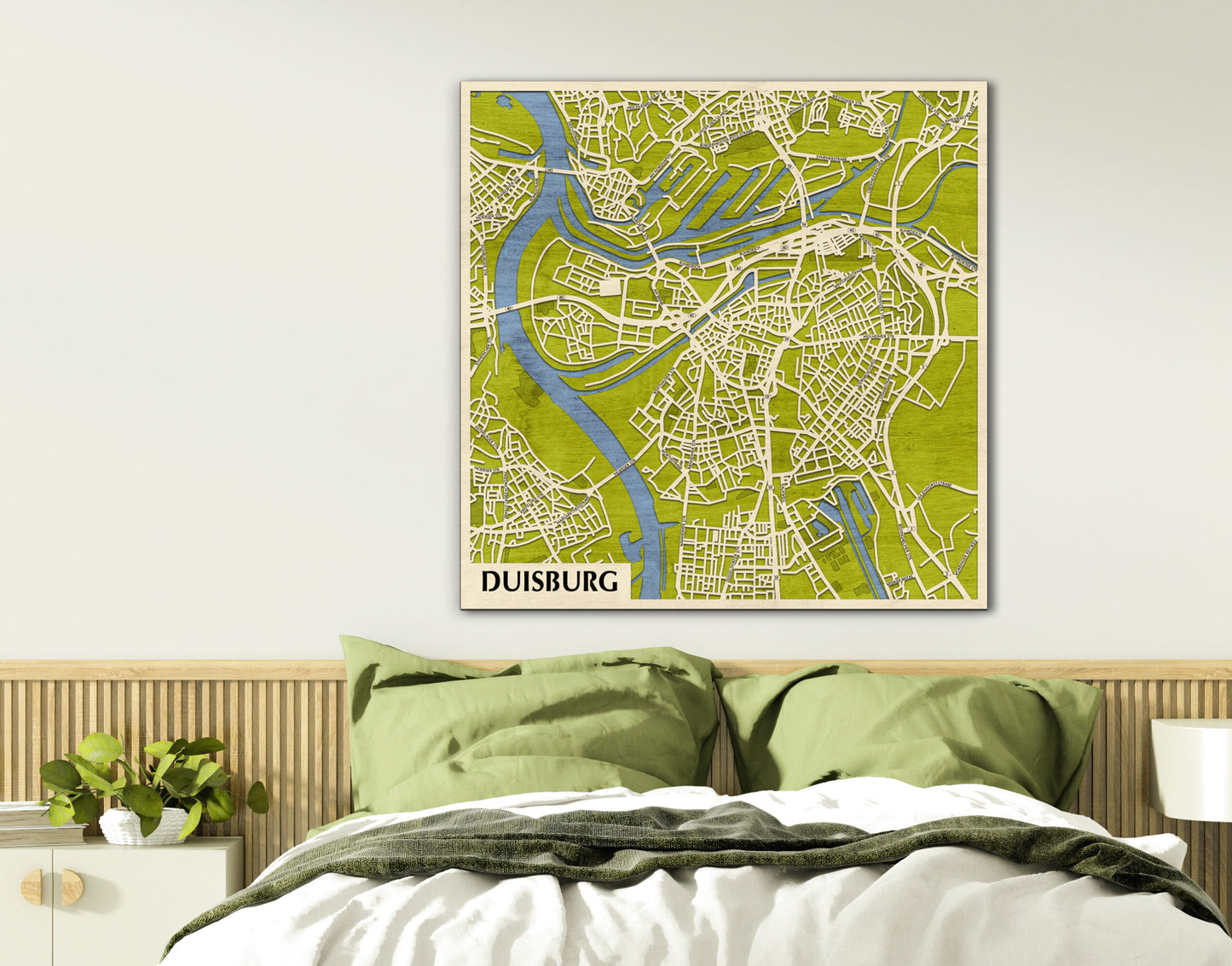 Duisburg 3D city map wall decoration