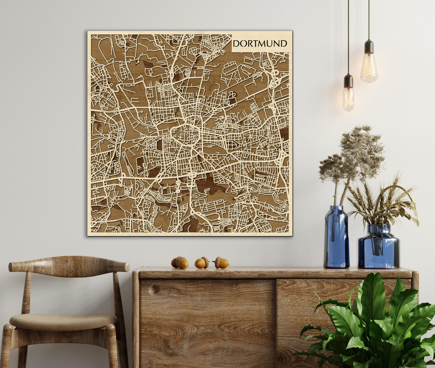 Dortmund 3D city map wall decoration