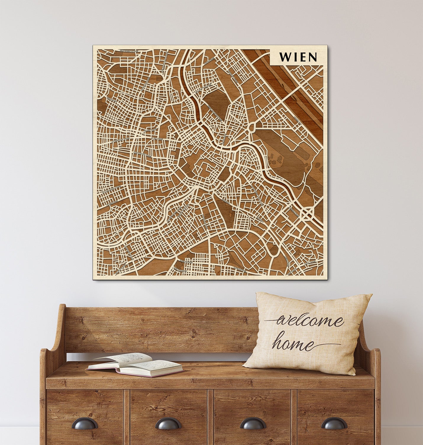 Vienna wooden 3D city map