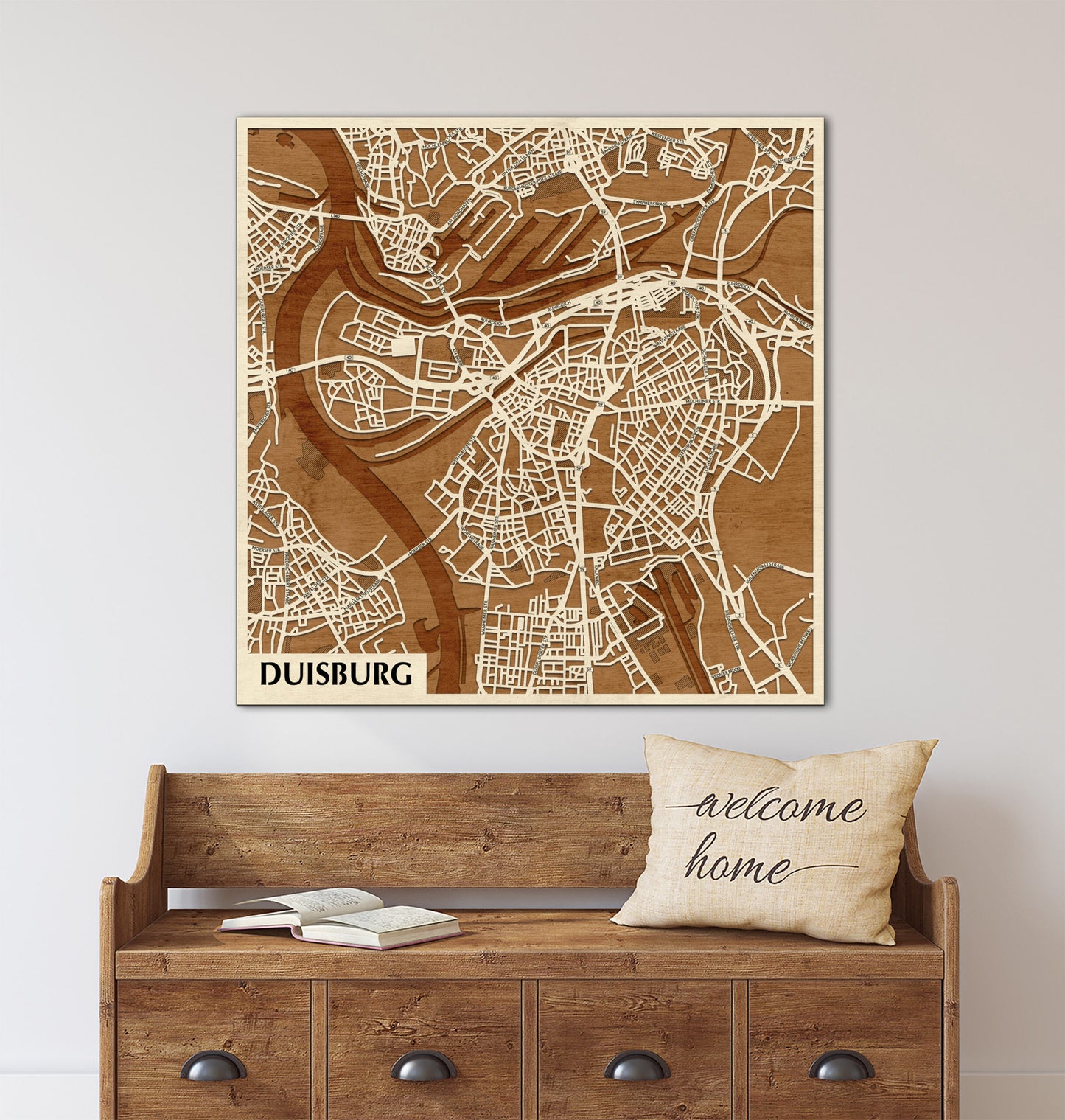 Duisburg 3D city map wall decoration