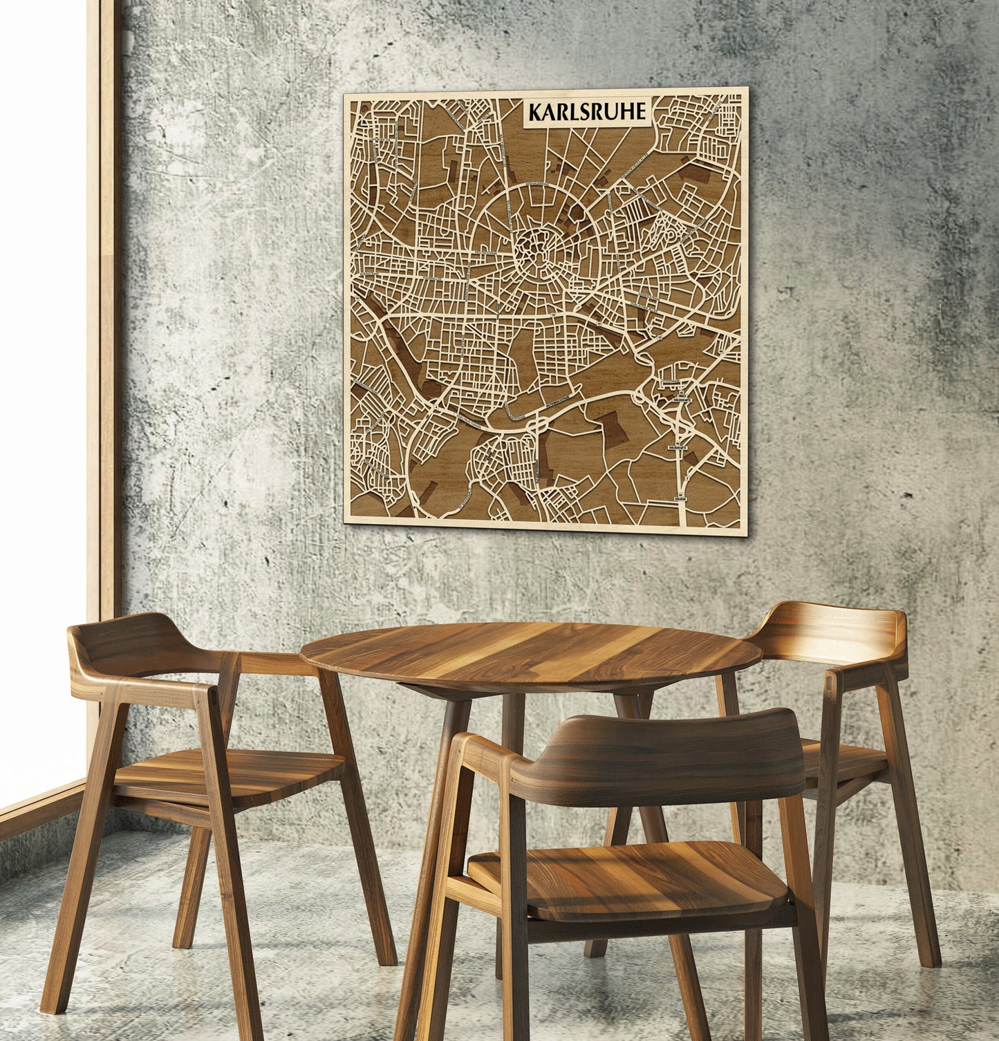 Karlsruhe 3D city map wall decoration
