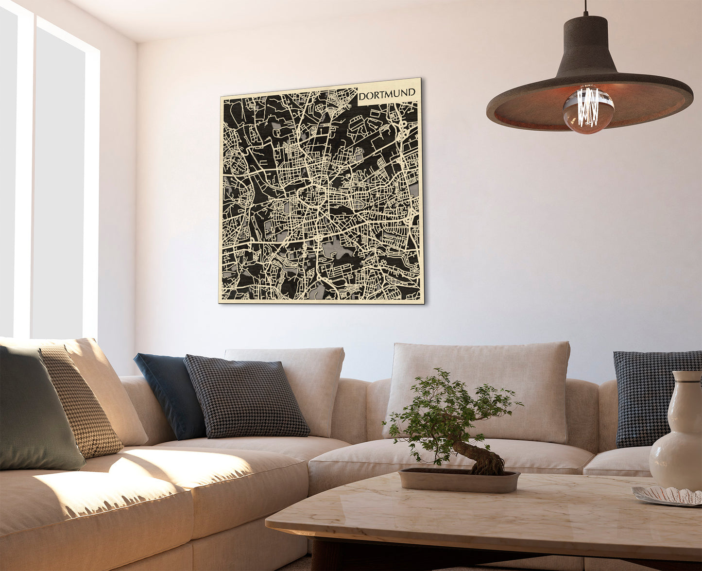 Dortmund 3D city map wall decoration