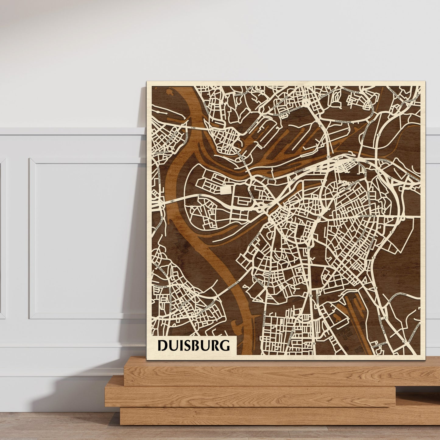 Duisburg 3D city map wall decoration