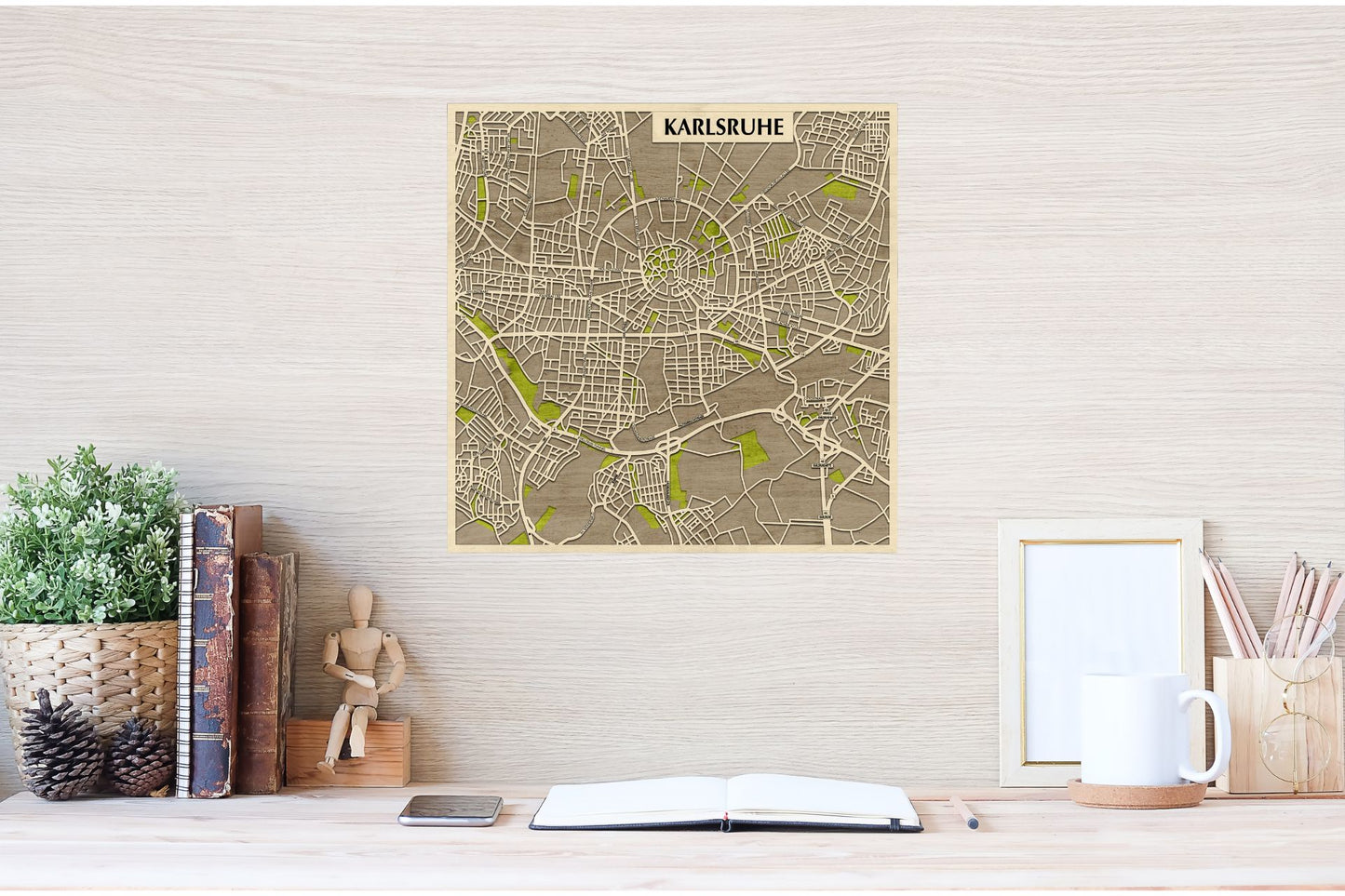 Karlsruhe 3D city map wall decoration