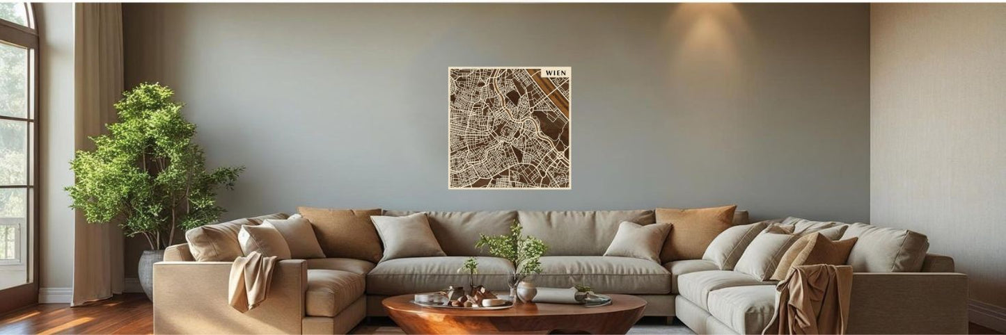 Vienna wooden 3D city map