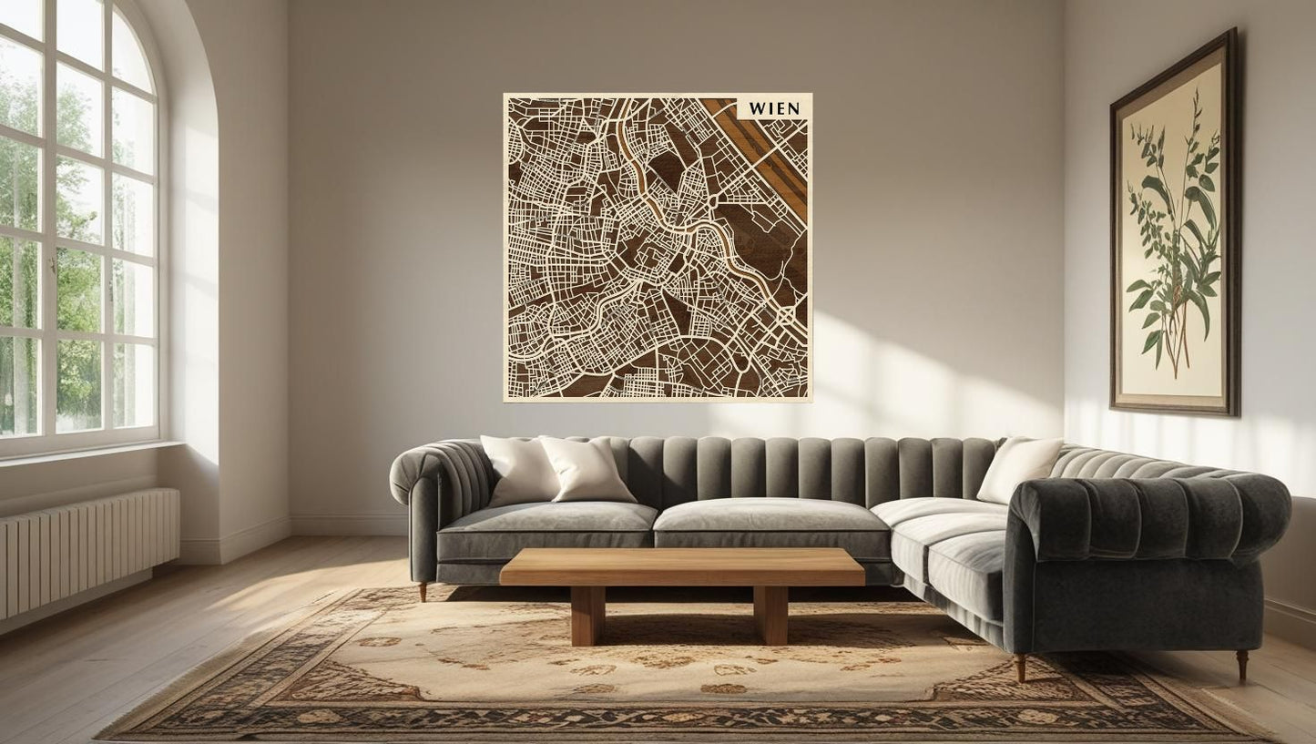 Vienna wooden 3D city map