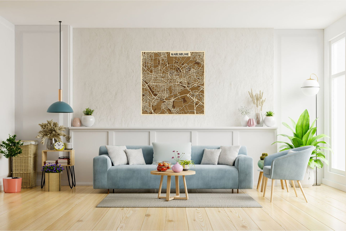 Karlsruhe 3D city map wall decoration