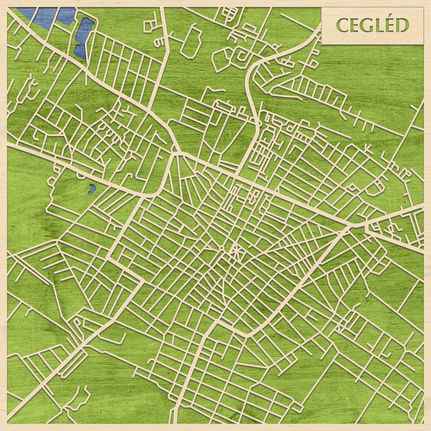 Cegléd 3D city map wall decoration
