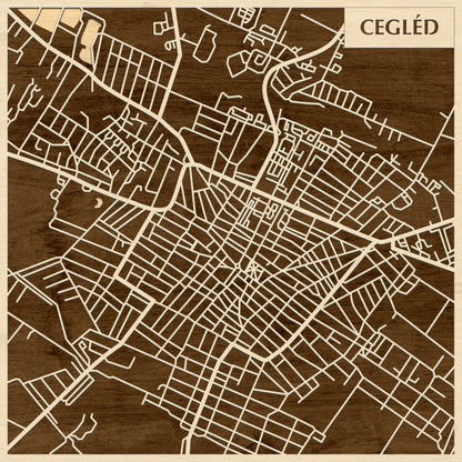 Cegléd 3D city map wall decoration