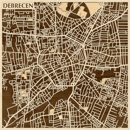Debrecen 3D city map wall decoration