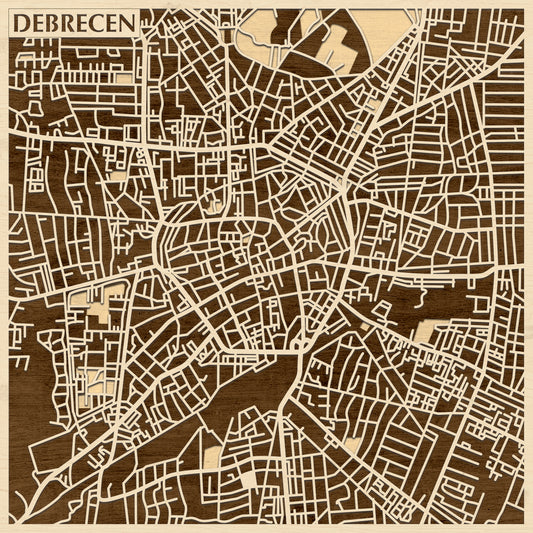 Debrecen 3D várostérkép fali dekoráció