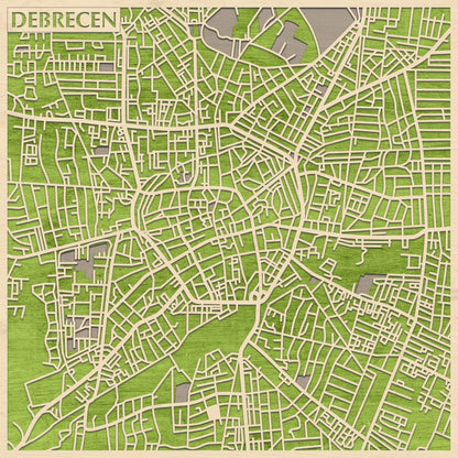 Debrecen 3D city map wall decoration