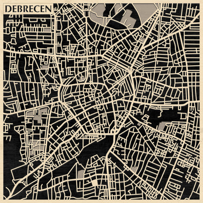 Debrecen 3D city map wall decoration