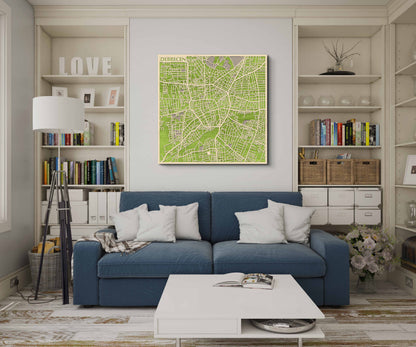 Debrecen 3D city map wall decoration