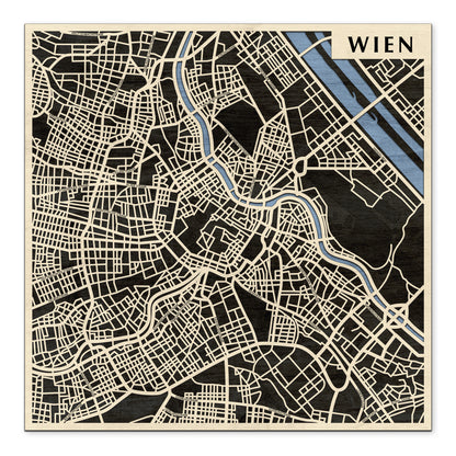 Vienna wooden 3D city map